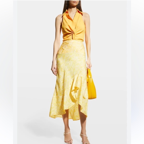 cinq a sept Dresses & Skirts - Cinq A Sept Valencia Printed Ruffle Midi Skirt